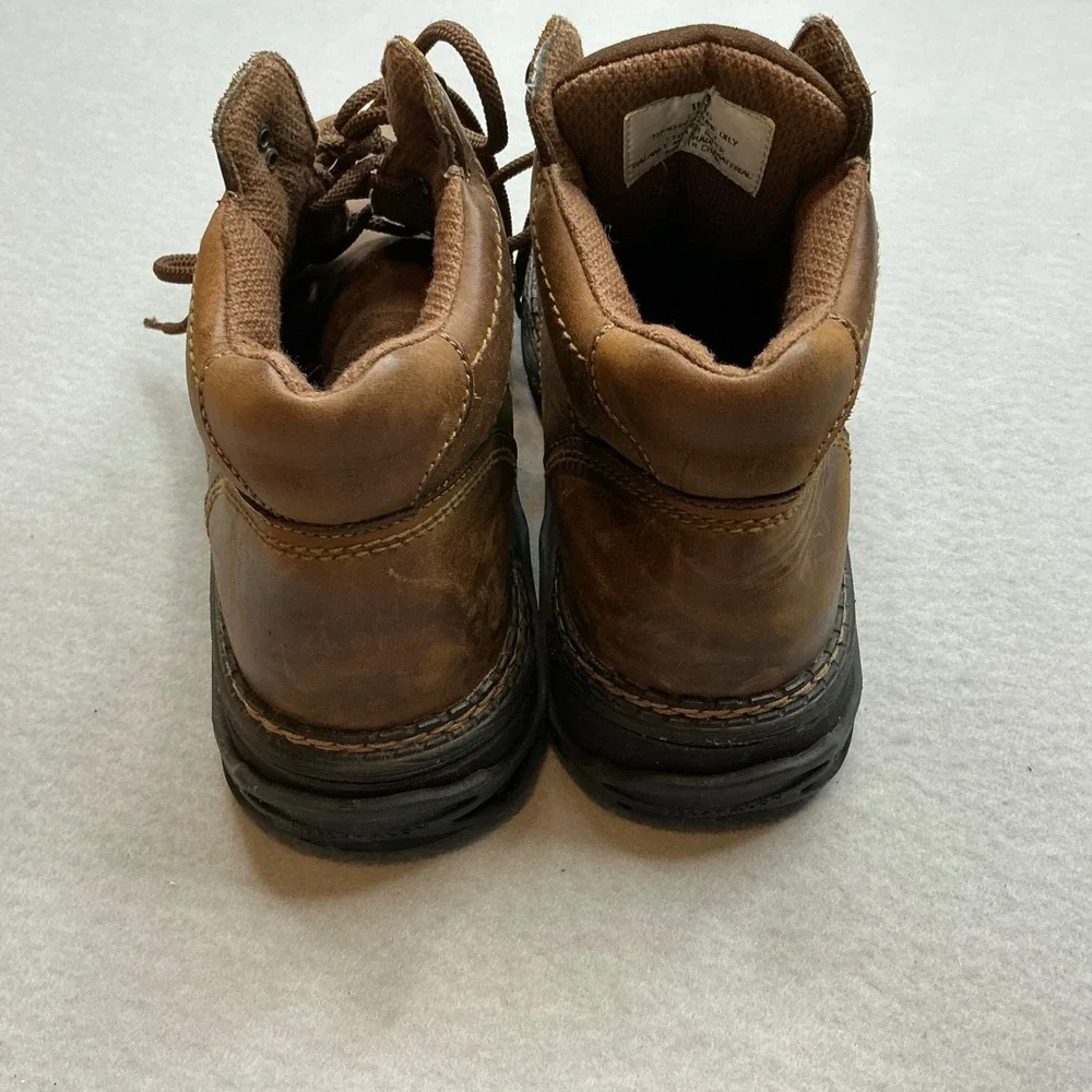 RJ Colt Men Leather Work Boots Ice Traction Cleats‎ Size 11.5 Brown Ankle Rugged